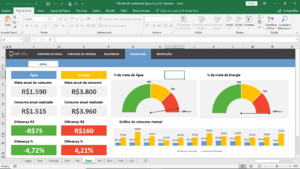 Planilha de Controle de Água e LUZ em Excel