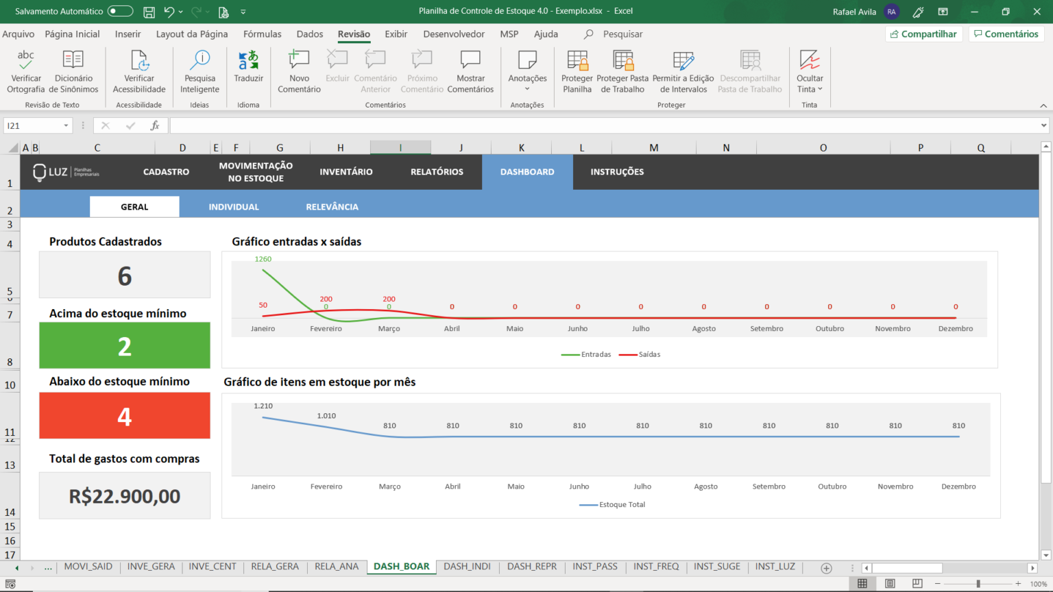 Planilha de Controle de Estoque em Excel - Planilhas Prontas