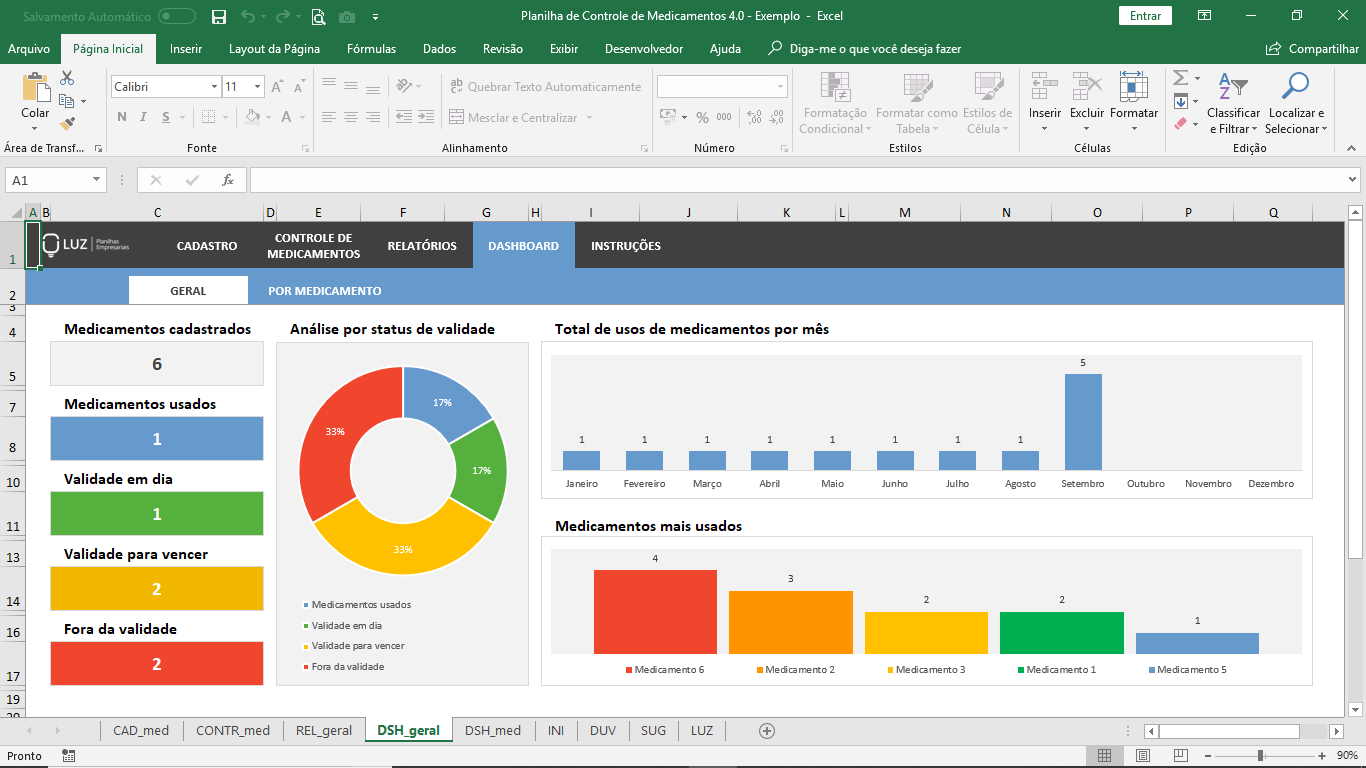 Planilha de Controle de Medicamentos em Excel - Planilhas Prontas