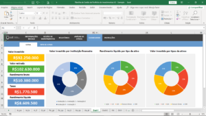Planilha de Gestão de Portfolio de Investimentos em Excel