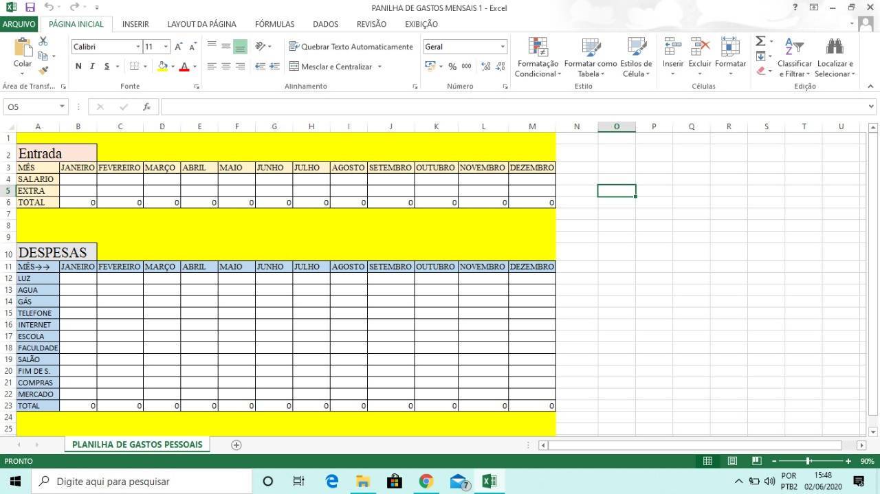 Planilha De Gastos Mensais Em Excel Planilhas Prontas