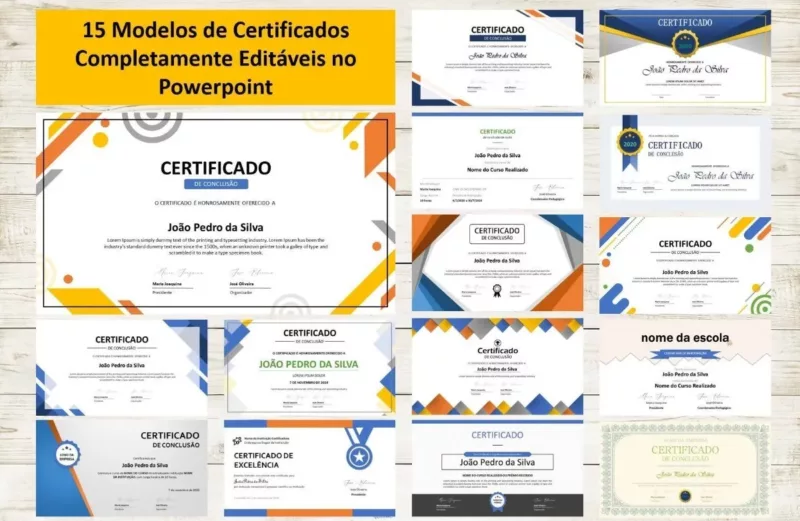 Certificados Profissionais Editáveis em Powerpoint